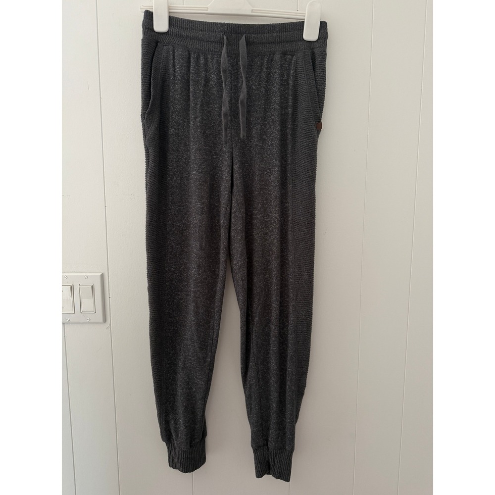 Rip Curl Womens Charcoal Gray Heathered Knit Joggers Drawstring Lounge Pants S